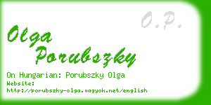 olga porubszky business card